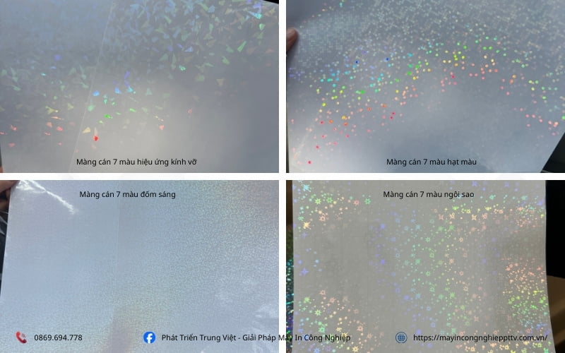 So sánh các hiệu ứng 7 màu trên màng cán 7 màu mới